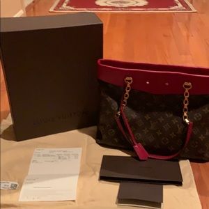 Louis Vuitton Red Pallas Shopper Bag